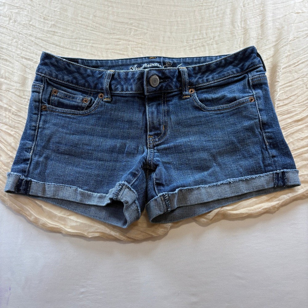 American Eagle Womens Vintage Stretch Denim 5 Pocket Cutoff Shorts Size 8